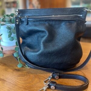 FURLA slouchy black hobo bag with two shoulder straps